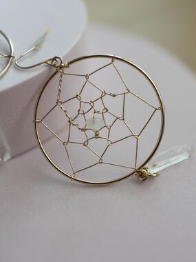 Dream Catcher Earrings Gold
